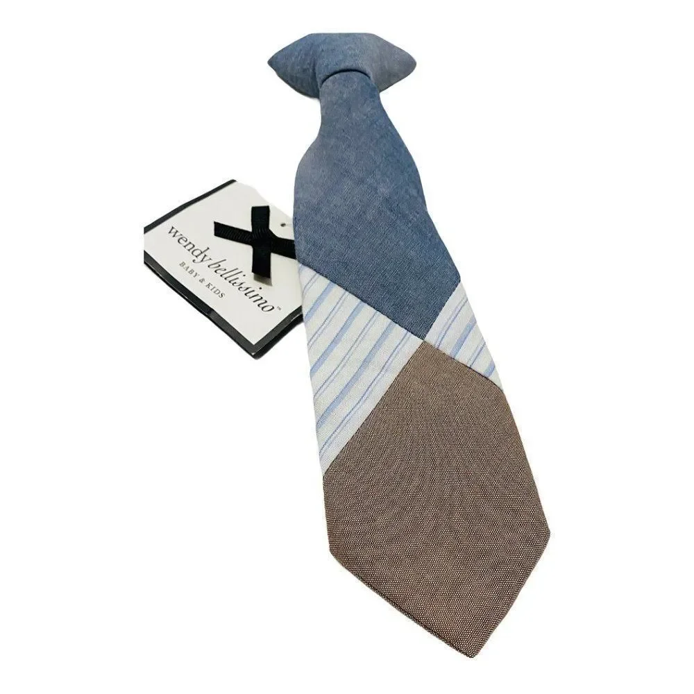 𝅺NEW Wendy Bellissimo Mixed Fabric Clip On Tie